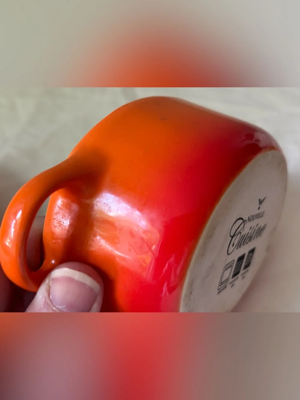 Orange Gradient Ceramic Dutch Oven with Black Knob